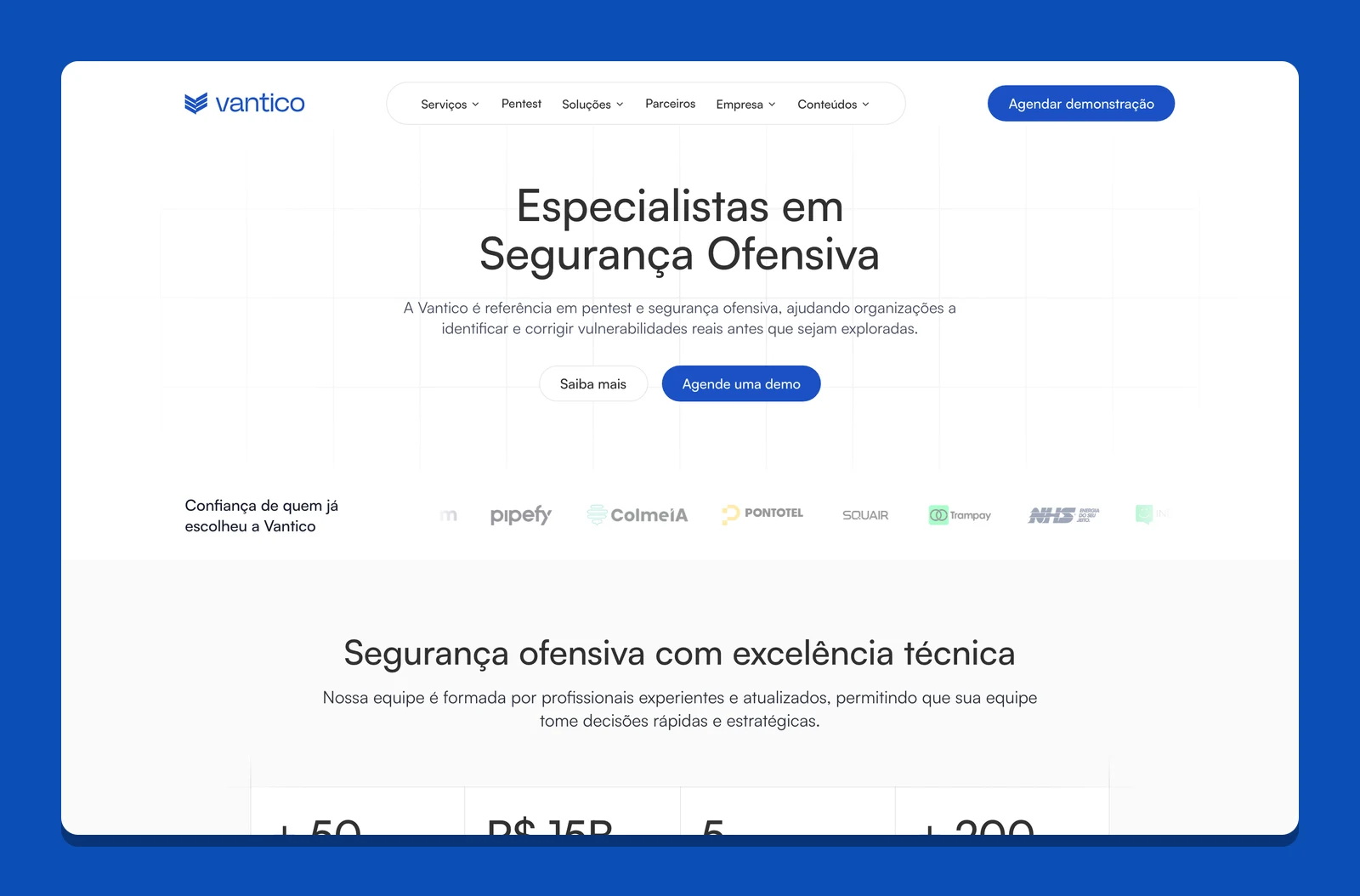 Vantico: site para empresa de pentest e cibersegurança, projeto desenvolvido pela Maatz